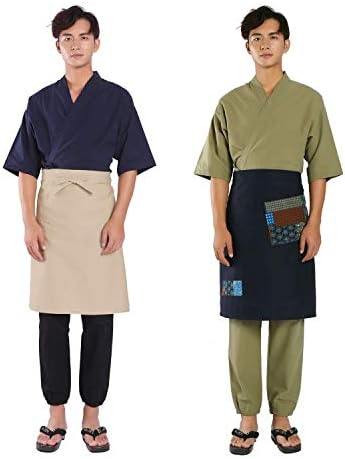 Amazon Co Jp メンズ 作務衣 調理衣 板前 寿司 職人服 和食 飲食店 居酒屋 温泉 料理人 コックシャツ 服 ファッション小物