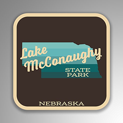 Lake McConaughy State Park Nebraska Vinyl Decal 2-Pack - Retro Vintage Style 4x4 Inch Stickers