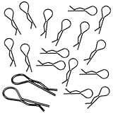 Hobbypark RC Body Clips Bent Springy R Pins Black Replacement Parts for 1/12 1/10 RC Car Crawler Truck Off Road Buggy Shell (50-Pack)