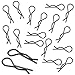 Hobbypark RC Body Clips Bent Springy R Pins Black Replacement Parts for 1/12 1/10 RC Car Crawler Truck Off Road Buggy Shell (50-Pack)