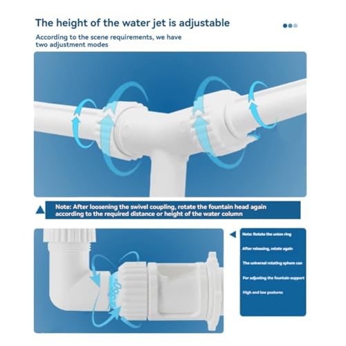 Fuente de doble aspersor para piscina con sensor automático y luces 7