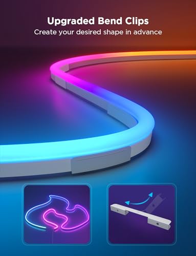 Image of Govee RGBIC Neon Lights, LED Smart Neon Rope Light 2 Works with Matter, Alexa, Google Assistant, Custom DIY Neon Strip Lights for Bedroom and Holiday Decor, Softer Material, 32.8ft, White