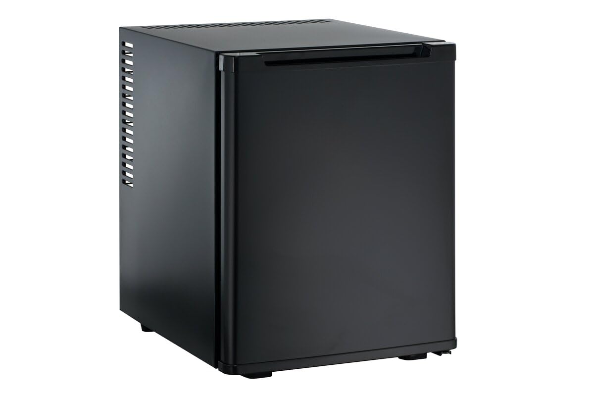 GastroHero Minibar ECO 32 Hotel Minikühlschrank 32 Liter Getränkekühlschrank leiser Hotelkühlschrank LED Innenbeleuchtung thermoelektrische Kühlung +5 bis +8 °C Schwarz