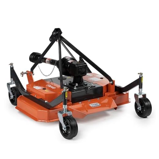 Titan Attachments 3 Point PTO Finish Mower, 48" Cutting Width, Category 1 Hitch, Rear Discharge, Requires 18-30 HP Tractor, Low-Noise Cast Iron Gearbox