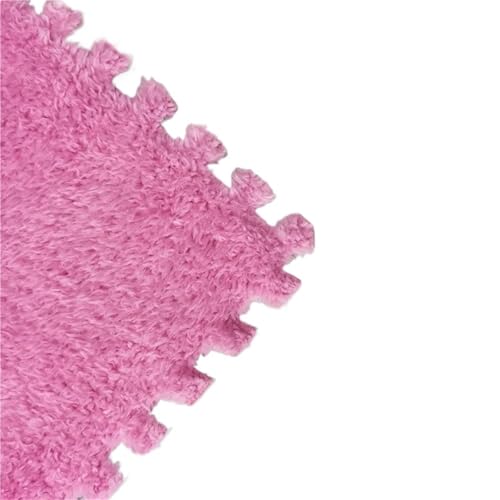 Tapis puzzle en mousse doux et antidérapant lavable pour la sécurité de bébé lot de 6 rose