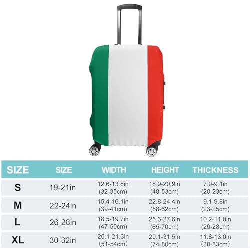 Italy Flag Luggage Cover, Elastic Luggage Protector Fits 19-32in Suitcases, Washable & Anti-Scratch Suitcase Cover for Men Women L2