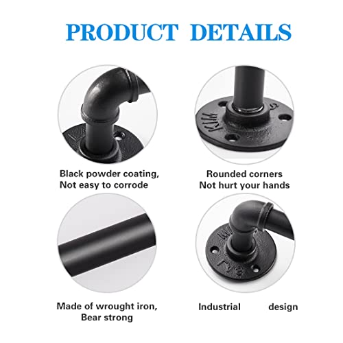 Eledom Industrial Pipe Towel Rack Towel Bar 21 Inch 2 Pack, Heavy Duty Wall Mounted Rustic Farmhouse Bath Towel Holder For Bath Bathroom Kitchen thumb #2