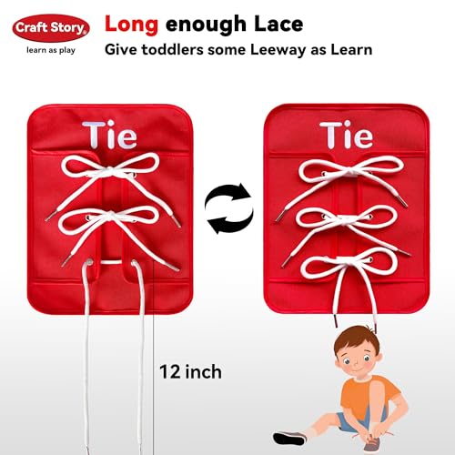 Craftstory Toddlers Montessori Toys Busy-Board for 3 4 5 Year Boy Girl Gifts Sensory Basic-Life-Kills Shoe-Tying Practice for Kids, Buckle Zip Lacing Travel Preschool Learning Toys - Image 4