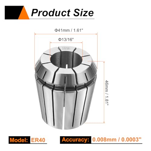 Mandrin ER40 13/16 en acier 65Mn trempé pour une concentricité rigoureuse - 3