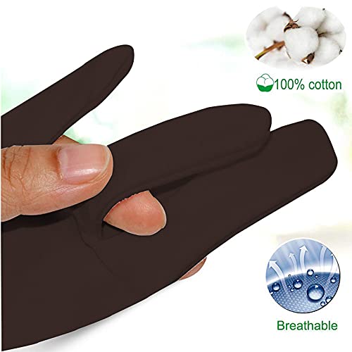 QSN STUFF Women's/Men's Cotton Sun burn Protection Double Layered Gloves & Women Cover Up Cotton Gloves, Cotton Hand Gloves for Bike and Riding (Black-Brown, Free Size, 2 Pairs) 1