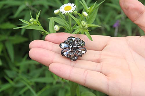 Carede 1.2 Inch Rhinestone Butterfly Claw Hair Clips Hair Clamp,Crystal Bow Hair Jaw Clip Barrettes For Girls Women,Pack Of 6 #TOP3