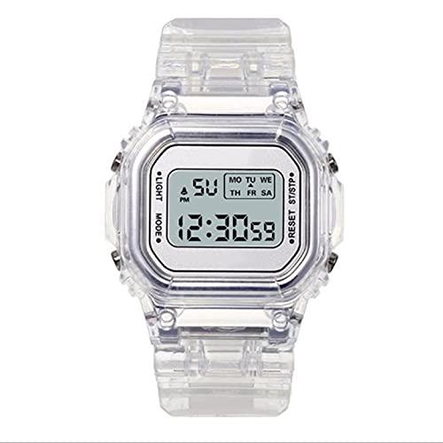 #N/D Relojes de moda Hombres Mujeres Transparente Digital Impermeable Deportes Cronógrafo Multifunctioal Reloj Electrónico Cover