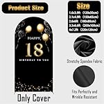 Custom Arch Cover Personalized Photo Backdrop Customized Arch Backdrop Cover with Text for Wedding Birthday Christmas Baby Shower Graduation Party Exhibitions 4~7.2 FT - Image 3