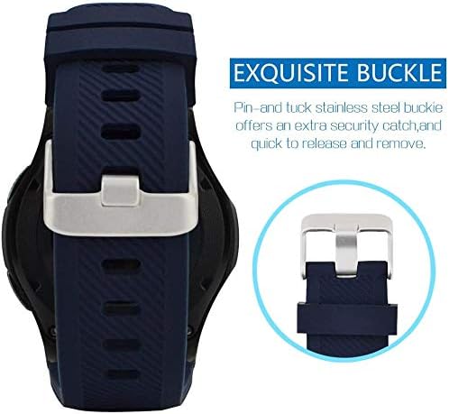 Miniatura 7 de iBazal 22mm Silicone Band Compatible with Samsung Galaxy Watch 3 45mm Galaxy Watch 46mm Gear S3 Frontier Classic Band, Adjustable Silicone Strap