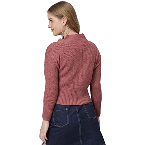 Image of Campus Sutra Cotton Women High Neck Sweatshirt