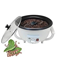 Home Coffee Beans Roaster Machine Electric Peanut Baking Machine Household Drying Dried Fruit Temperature Adjustable Durable Non-Stick Coating Baking Tools Capacity 750g 110V US Plug