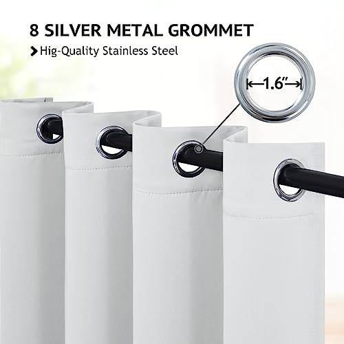 Image of COSVIYA Grommet Room Darkening Greyish White Curtains 84 inch for Bedroom | Light Blocking Insulated Thermal Curtains for Living Room, Blackout Thick Polyester Window Drapes,52x84 inches, 2 Panels