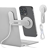 aceyoon Laptop Phone Mount Fast Wireless Charger Magnetic Phone Holder for Laptop 180°Adjustable Phone Stand for iPhone 16/15/14/13/12 MagSafe