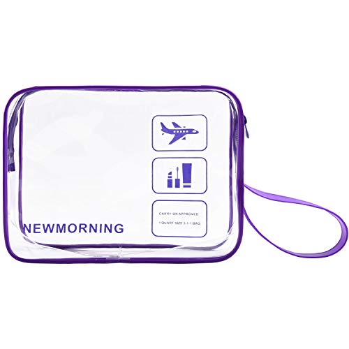 Travel Accessories TSA Approved Bag Travel Clear Toiletry Bag Quart Size 3-1-1with Zipper For Airline Cosmetic Bag Small luggage Travel Bag For liquids,Toothbrush,Razor.etc For Men/Women/Child.Purple