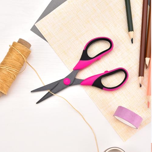 Zicolu Craft Scissors Set, Sharp Scissors All Purpose Heavy Duty, Teflon Non-stick Titanium Coated, Ergonomic Grip, Ideal for Sewing Fabric DIY&Arts Scrapbook School Office Supplies, 9.3\'\'/8.5\'\'/5.6\"