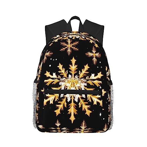 Sac à dos de Noël dorés One Size noir avec poches multiples