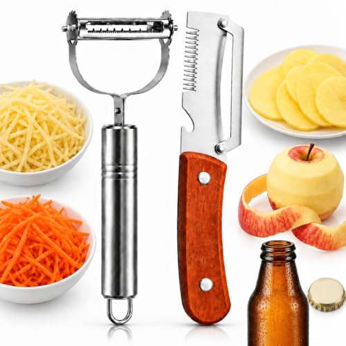 2PCS Multifunctional Julienne Vegetable Peeler, Thin Slicer & Bottle Opener - image 1