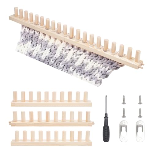 UNICRAFTALE Cadre Métier À Tisser En Bois 47 Pour Couvertures DIY Pliable et Portable Avec Kit Tricot Épaisseur Débutants Décoration Maison Cadeau Créatif
