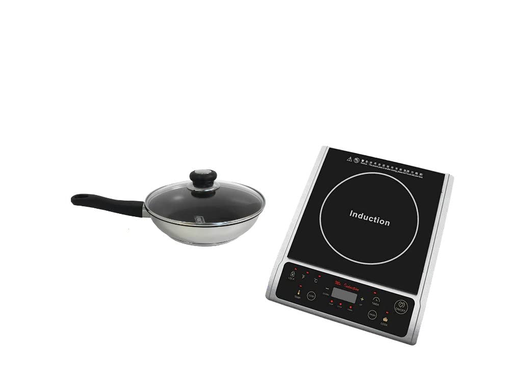 Combo Offer SPT 1300-Watt Silver Induction Cooktop with SPT 11-inch Stainless Steel Nonstick Fry Pan.
