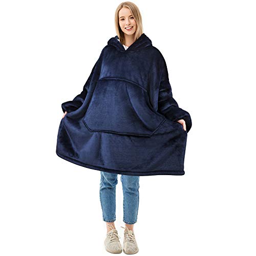 Oversized Blanket Sweatshirt, Super Soft Warm Cozy Wearable Sherpa Hoodie for Adults