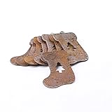 Package of 12 Rusty Tin Stocking Shape Ornaments with Pine Tree Cutouts for Crafting, Creating and Embellishing
