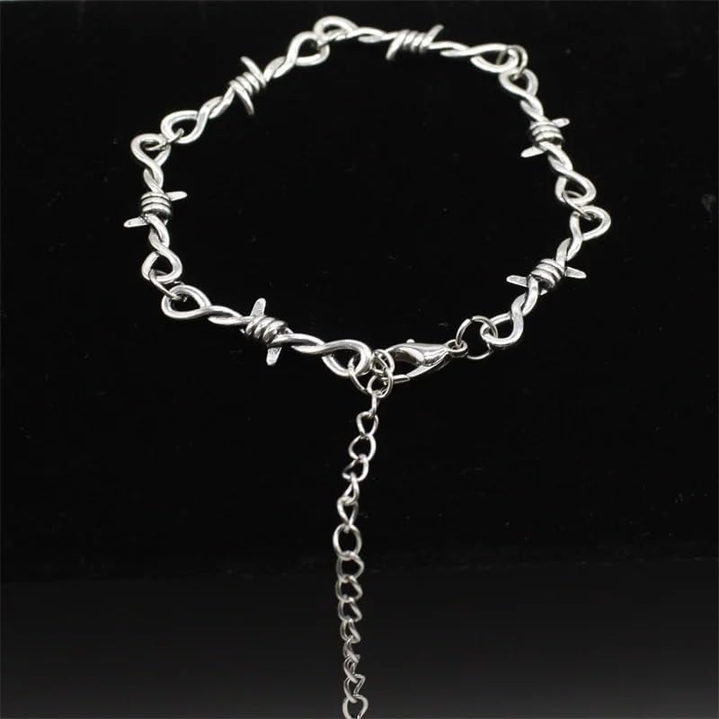 Collier en fil de fer barbelé en argent qui ne noircit pas - 2