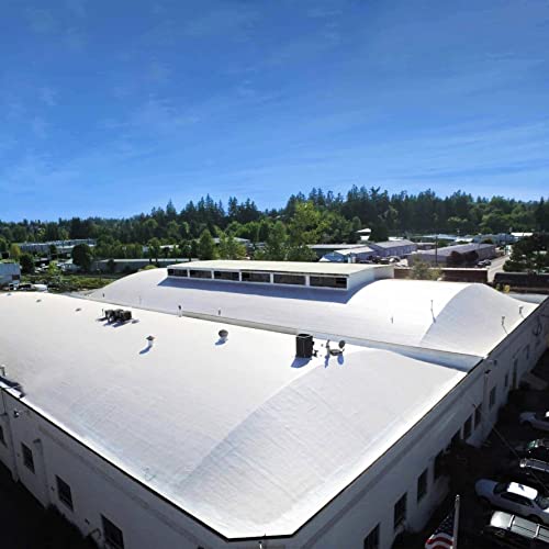 Image of Ames Maximum Stretch - Waterproof Sealant Membrane - Perfect For Roofing, Repairs, Concrete, EPDM & Wood - Liquid Rubber Sealer - Up To 650% Elastic - Made in USA, White, 4.6 Gallon (Pack of 1)