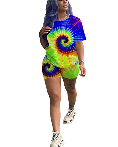 Annystore Short Set Outfit for Women - Casual Sport 2 Piece Short Sleeve