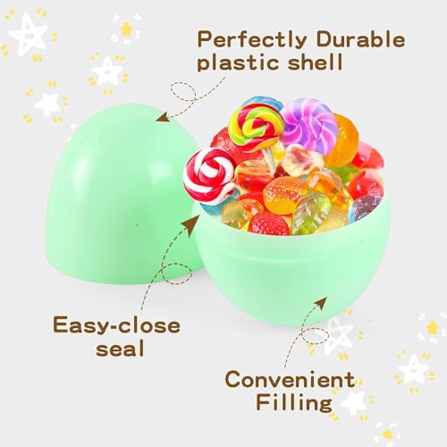 COONE 20 Füllbare Kunststoff Ostereier Jagd Party Supply Pack Bulk-2.5 Verschiedene Bunte Kunststoff Eier