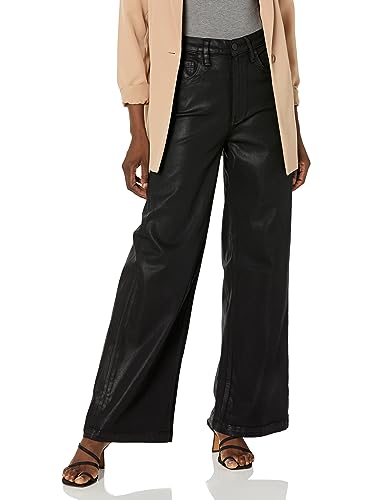 Jean Hudson James High Rise Wide Leg Effet Cuir Noir Taille 34