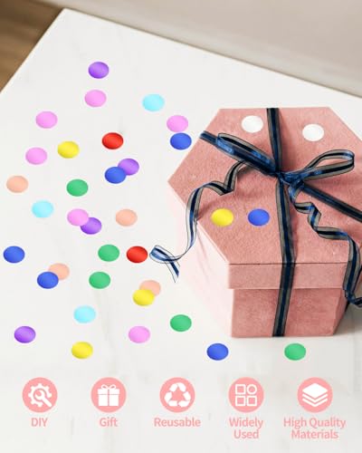 Image of Multicolor Metallic Foil Confetti, Round Confetti Glitter, Metallic Sequin Round Dots Table Glitter for Fill Balloon, Baby Shower, Wedding, Graduation, Valentine Party Decorations, 60g, 2.12 OZ