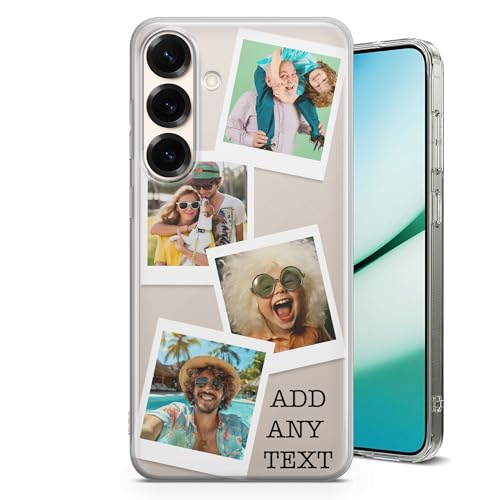 AMAZING Coque Samsung Galaxy A55 5G Personnalisée TPU Souple - Design Photo Texte - 4 Photos Style Polaroid