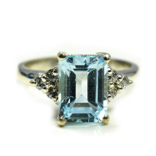 Bague en argent sterling et topaze bleue véritable taillée main élégante