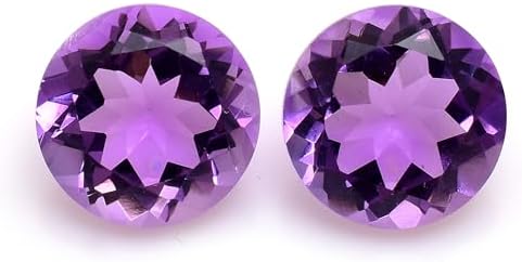 Natural amethyst, 10 mm round brilliant cut.