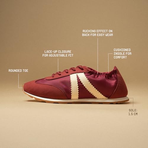 Image of Theater Fuji Casual Sneakers in Suede for Women | Stylish Flat Lace-Up Shoes | Lightweight Comfortable Footwear with Cushioned Insole