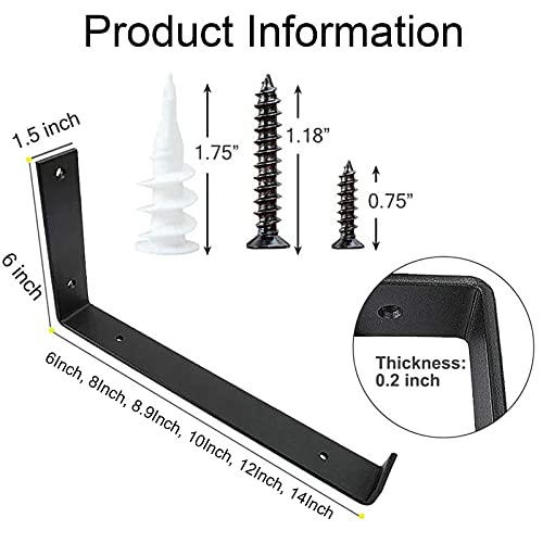 Support d'étagère robuste industriel en L de 2 ou 4 pièces pour salon - 5