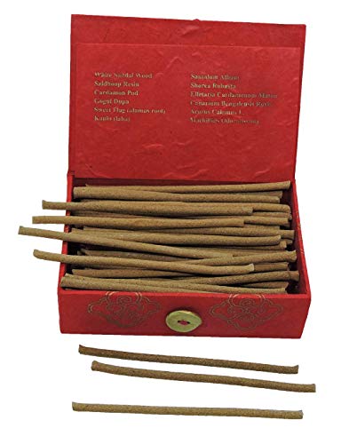 Hands Of Tibet Wisdom Bliss Incense in an eco-Friendly Lokta Paper Gift Box Handmade by Nuns (Wisdom Bliss, Rectangular Box)