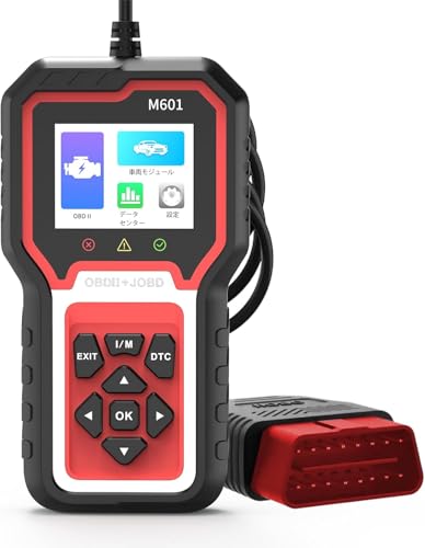 OBD2 + JOBD�݊� obd2 �f�f�� M601 �����Z�f�X�E�x���c��p �̏�R�[�h�ǂݎ��E�����E�S�V�X�e���f�[�^��� obd2 �f�f�� �f�[�^�]���E100���ڃf�[�^�\���E�N���E�h����Ή� 2.8�C���`�J���[ �g�ь^�����Ԑf�f�� ���j���[���{��\��