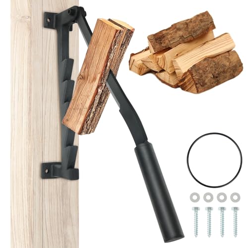 Firewood Kindling Splitter, Wall Mounted Manual Log Splitter Wood Splitter with Screws, Portable Splitting Wedge for Camping Home Outdoor