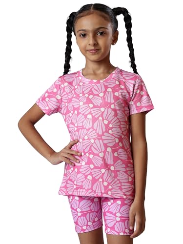 Image of Girl's Active Sports Wear Solid Short Sleeve Running Workout Tshirts Athletic Tops Lightweight Quick Dry Training Yoga Round Neck Tshirt (4 to 14 YRS)