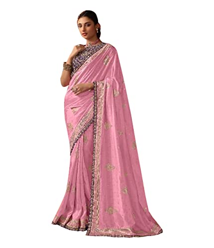 Sari traditionnel semi-cousu robe mariage indien invité fête soirée bollywood