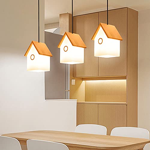 Suspension bois réglable pour table à manger éclairage LED anti-éblouissement