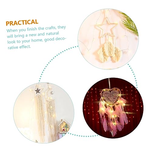 Aros de metal para atrapasueños resistentes con formas de luna y estrella para macramé 3