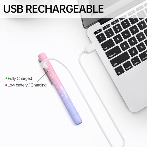 Image of 2Packs Rechargeable Pen Light for Nurses and Doctors Reusable LED Penlight