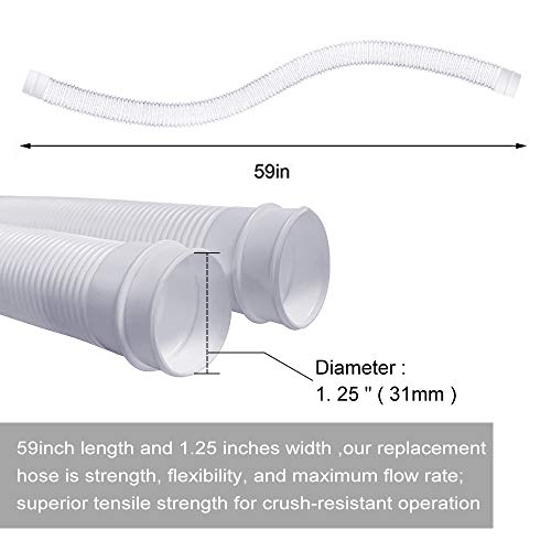 Swimming Pool Replacement Hoses,1.25In Diameter Hoses(2Pcs),Premium Quality Kinkproof Pe,Pool Filter Replacement Hoses Compatible With Filter Pump 330 Gph, 530 Gph, And 1000 Gph.(59” Length) #TOP1